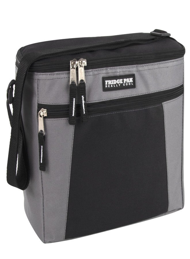 Fridge Pak Insulated Adult Lunch Box & 12 Can Large Capacity Can Cooler Bag (Grey/Black) - Image 1